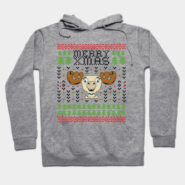 Funny Ugly Merry Xmas Reindeer Hoodie by ThyShirtProject - Affiliate